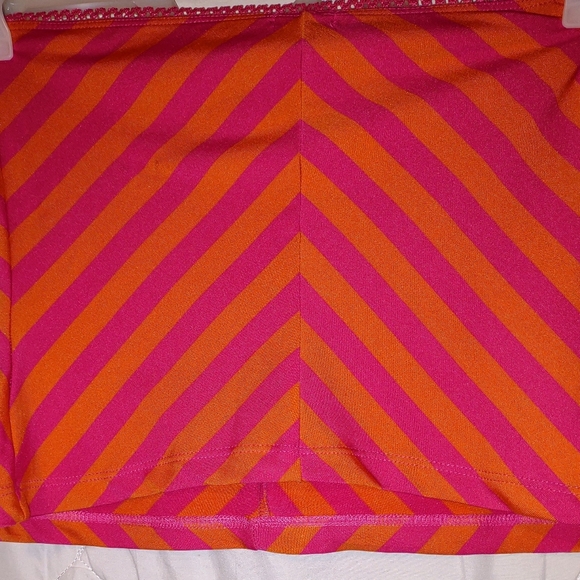 XOXO Skirt Womens Adult Size Large Color Pink/Orange Striped Sequin Flamingo  - Picture 2 of 4